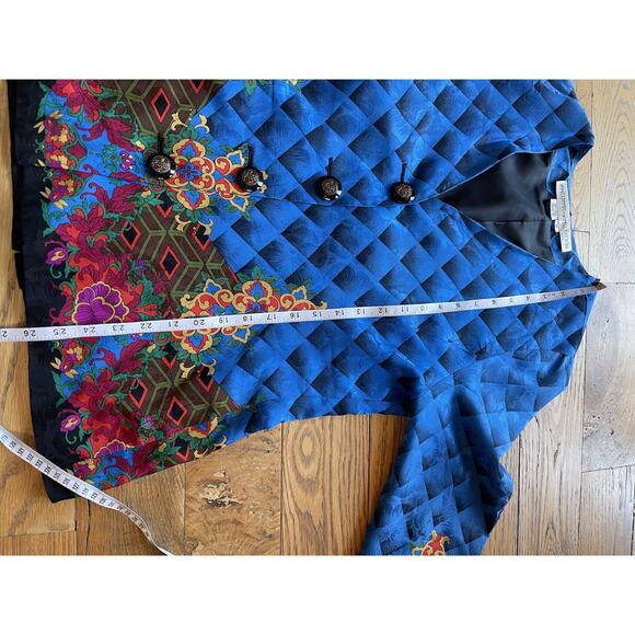 Vintage 100% Silk Asian Floral Anne Crimmins for Umi Collections Blazer Size 10 - Picture 10 of 13